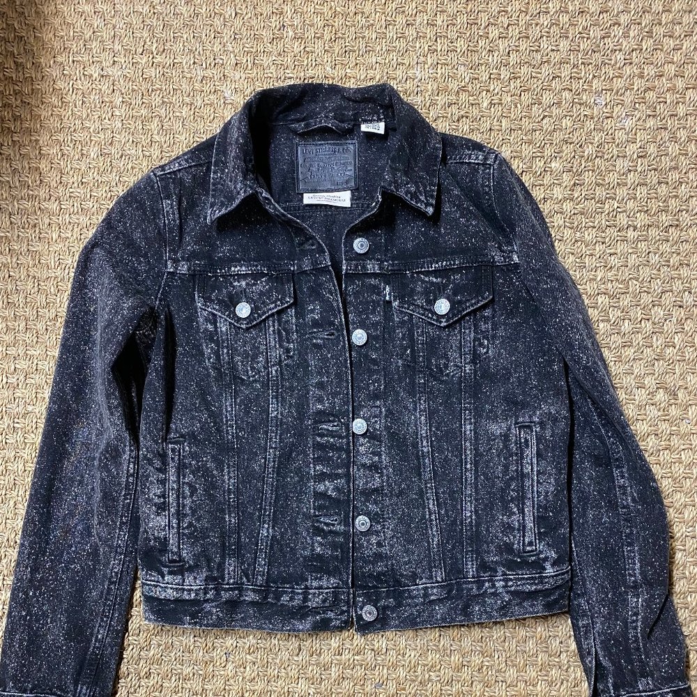 LEVI'S PREMIUM BLACK DENIM JEAN JACKET